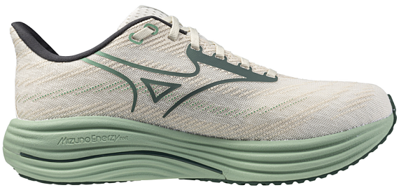 Кроссовки мужские Mizuno Wave Rider 29 White/Bistro Green/Creme de Me - Фото 4 большая