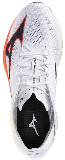 Кроссовки Mizuno Wave Rebellion Pro 3 White/Baritone Blue/Fiery Cora - Фото 4 большая