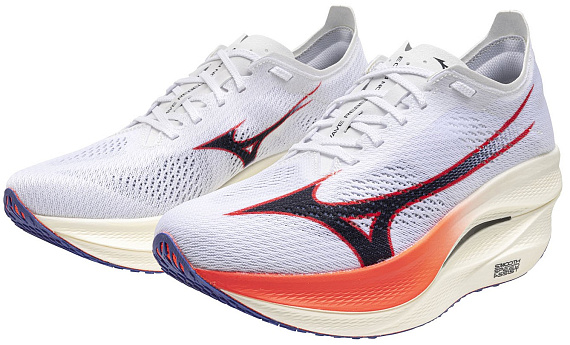 Кроссовки Mizuno Wave Rebellion Pro 3 White/Baritone Blue/Fiery Cora - Фото 6 большая