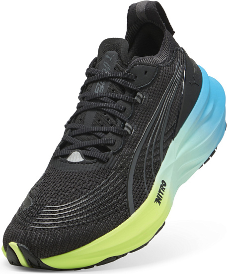 Кроссовки мужские Puma ForeverRun Nitro 2 Puma Black/Fizzy Light/Speed Blue - Фото 2 большая