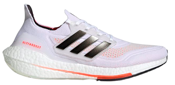 Кроссовки мужские Adidas Ultraboost 21 White/Core Black/Solar Red - Фото 1 большая
