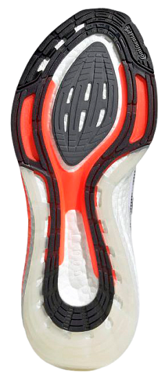 Кроссовки мужские Adidas Ultraboost 21 White/Core Black/Solar Red - Фото 3 большая