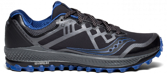 Кроссовки мужские Saucony Peregrine 8 GTX Black/Grey/Blue - Фото 1 большая