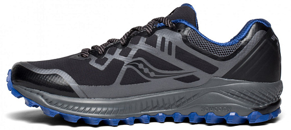 Кроссовки мужские Saucony Peregrine 8 GTX Black/Grey/Blue - Фото 3 большая