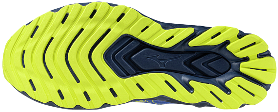 Кроссовки мужские Mizuno Wave Skyrise 7 Dazzling Blue/Fortune Yellow/Estate Blue - Фото 3 большая