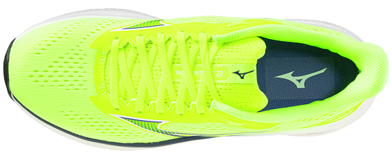 Кроссовки мужские Mizuno Wave Inspire 22 Lightning Yellow/Dazzling Blue/Dazzling Blue - Фото 4 большая