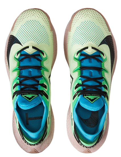 Кроссовки мужские Nike Pegasus Trail 2 Barely Volt/Laser Blue/Poison Green - Фото 5 большая