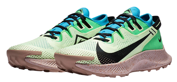 Кроссовки мужские Nike Pegasus Trail 2 Barely Volt/Laser Blue/Poison Green - Фото 7 большая