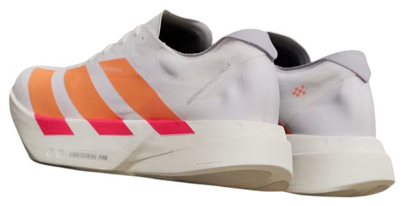 Кроссовки мужские Adidas Adizero Adios Pro 4 Ftwwht/Luor/Lucred - Фото 4 большая