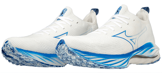 Кроссовки мужские Mizuno Wave Neo Wind Undyed White/Peace Blue - Фото 5 большая