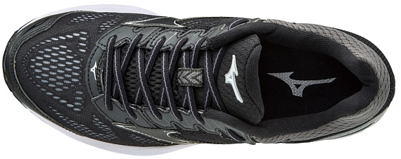 Кроссовки мужские Mizuno Wave Rider 21 Black/Black/Silver  - Фото 3 большая