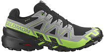 Кроссовки мужские Salomon Speedcross 6 Gtx Black/Alloy/Green Gecko