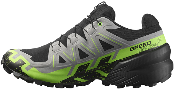 Кроссовки мужские Salomon Speedcross 6 Gtx Black/Alloy/Green Gecko - Фото 4 большая