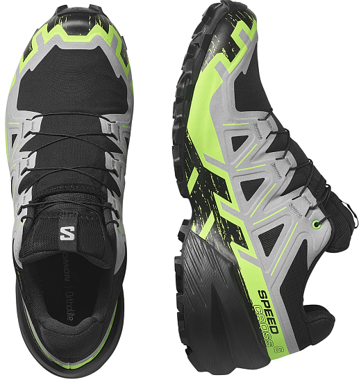 Кроссовки мужские Salomon Speedcross 6 Gtx Black/Alloy/Green Gecko - Фото 5 большая