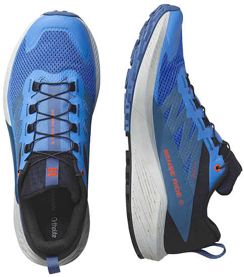 Кроссовки мужские Salomon Sense Ride 5 French Blue/Black/Dark Blue - Фото 5 большая