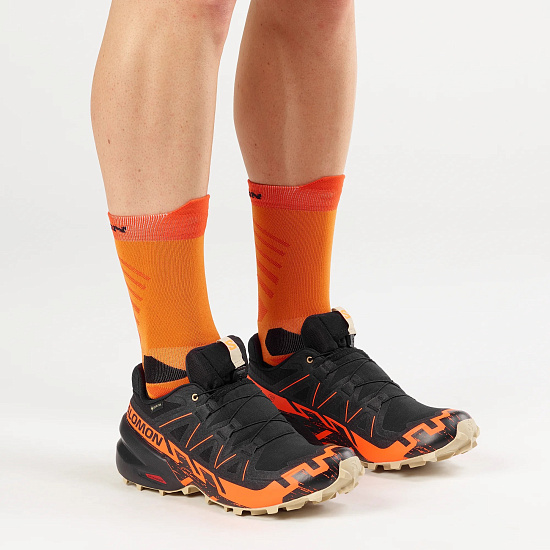 Кроссовки мужские Salomon Speedcross 6 Gtx Black/Shocking Orange/White Pepper - Фото 7 большая