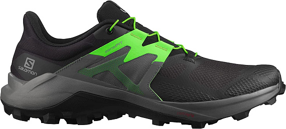 Кроссовки мужские Salomon Wildcross 2 Black/QuSh/Green G - Фото 2 большая