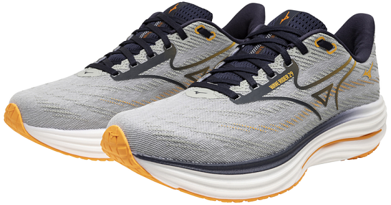 Кроссовки мужские Mizuno Wave Rider 29 Harbor Mist/Baritone Blue/Tang - Фото 5 большая