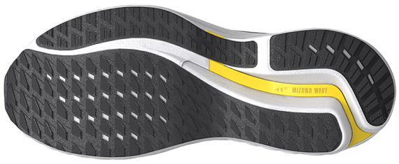 Кроссовки мужские Mizuno Wave Inspire 21 Black/White/Vibrant Yellow - Фото 3 большая