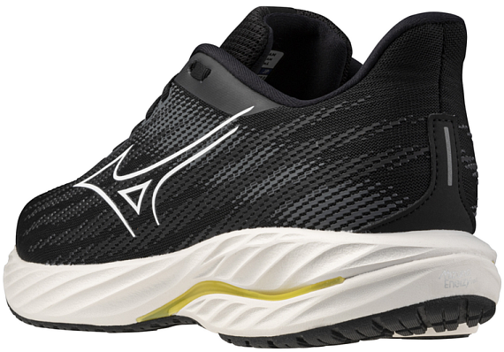 Кроссовки мужские Mizuno Wave Inspire 21 Black/White/Vibrant Yellow - Фото 6 большая