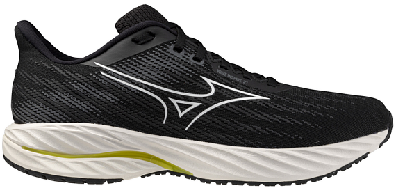Кроссовки мужские Mizuno Wave Inspire 21 Black/White/Vibrant Yellow - Фото 1 большая