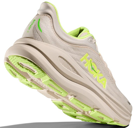 Кроссовки мужские Hoka Bondi 9 Grout Neon Yuzu - Фото 8 большая