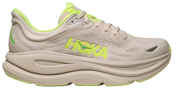 Кроссовки мужские Hoka Bondi 9 Grout Neon Yuzu - Фото 1 большая