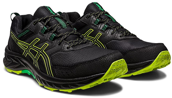 Кроссовки мужские ASICS Gel-Venture 9 Black/Lime Zest - Фото 2 большая