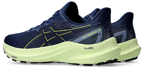Кроссовки мужские ASICS Gt-2000 12 Gtx Blue Expanse/Safety Yellow - Фото 3 большая