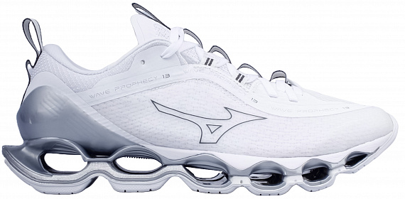 Кроссовки Mizuno Wave Prophecy 13 White/Metallic Gray/Silver - Фото 1 большая