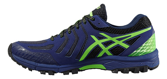 Кроссовки мужские ASICS GEL-FujiAttack 5 G-TX Черный/Зеленый/Синий - Фото 3 большая