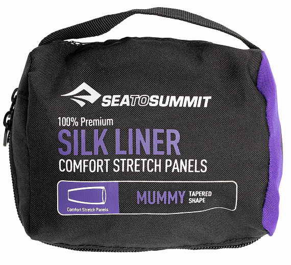 Вкладыш в спальник Sea to Summit Silk Stretch Liner Mummy Navy Blue - Фото 5 большая