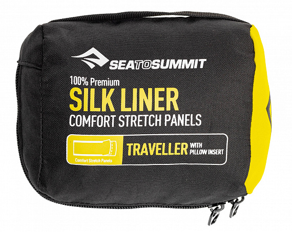 Вкладыш в спальник Sea to Summit Silk Stretch Liner Traveller Navy Blue - Фото 6 большая