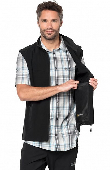 Жилет мужской Jack Wolfskin Activate Black - Фото 2 большая