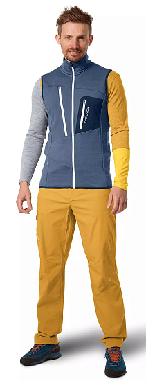 Жилет мужской Ortovox Fleece Grid Black Steel - Фото 3 большая
