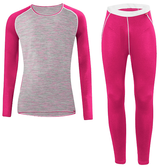 Комплект термобелья детский Loffler Warm Magenta - Фото 1 большая