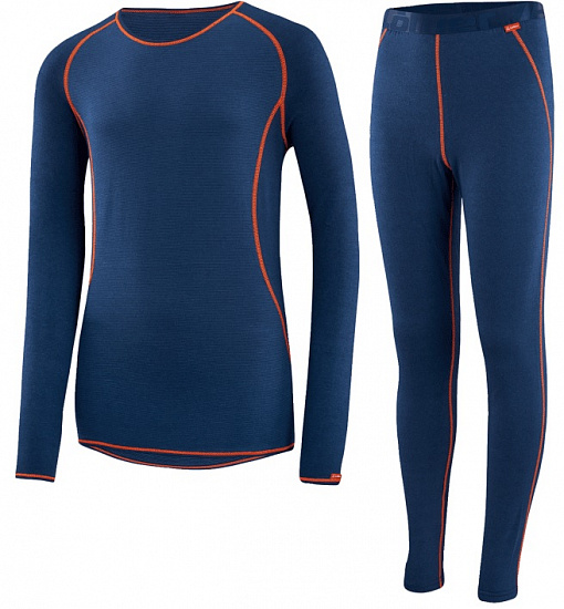 Комплект термобелья детский Loffler Warm Cb Deep Water/Sunset - Фото 1 большая