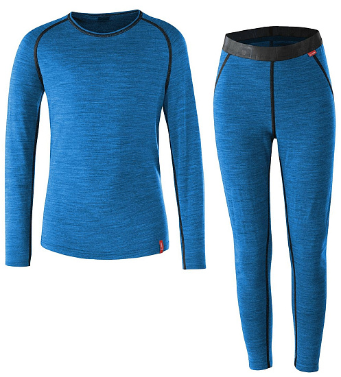 Комплект термобелья детский Loffler Merino Синий - Фото 1 большая