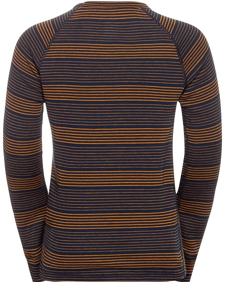 Комплект термобелья детский Odlo Active Warm Eco Dark Sapphire/Buckthorn Brown - Фото 4 большая