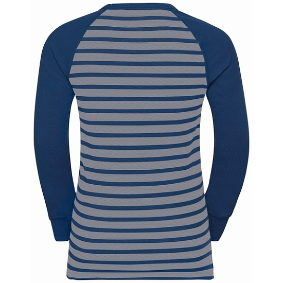 Комплект детский Odlo Active Warm Eco Kids Ярко-Синий/Серый Меланж/Полоски - Фото 4 большая