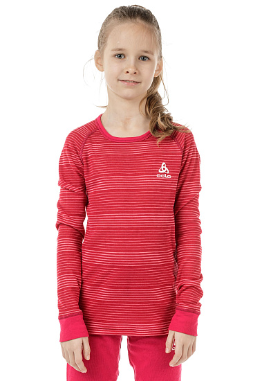 Комплект термобелья детский Odlo Active Warm Светло-Вишневый - Фото 2 большая