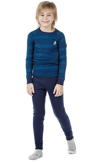 Комплект термобелья детский Odlo Active Warm Синий - Фото 2 большая