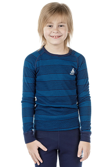 Комплект термобелья детский Odlo Active Warm Синий - Фото 3 большая