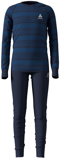 Комплект термобелья детский Odlo Active Warm Синий - Фото 1 большая