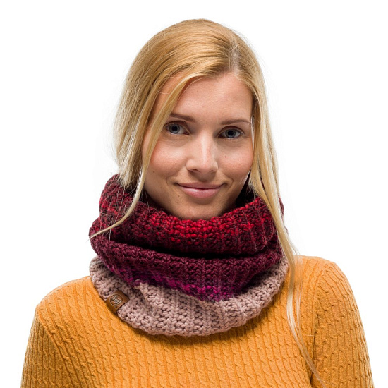 Шарф Buff Knitted & Fleece Neckwarmer Alina Maroon - Фото 3 большая
