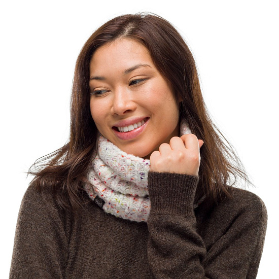 Шарф Buff Knitted & Fleece Neckwarmer Kim White - Фото 3 большая