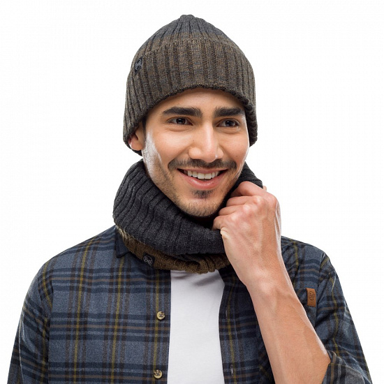 Шарф Buff Knitted & Fleece Neckwarmer Igor Graphite - Фото 2 большая