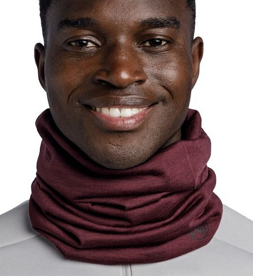 Бандана Buff Merino Lightweight Solid Garnet - Фото 2 большая