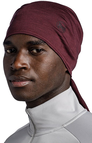 Бандана Buff Merino Lightweight Solid Garnet - Фото 4 большая
