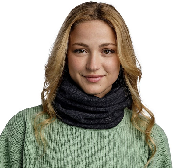 Шарф Buff Merino Fleece Black - Фото 3 большая